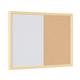 Bi-Office Pastel Combination Board, Cork and Magnetic surface, Pastel Yellow lined MDF  frame, 60 x 40 cm