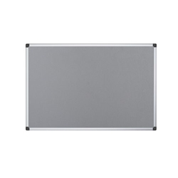 Bi-Office Maya Fire Retardant Notice Board,  Grey Textile, Aluminium Frame, 90 x 60 cm