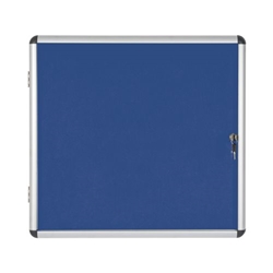 Bi-Office Enclore Lockable Board, Blue Felt Surface, Aluminium Frame,72 x 67,4 cm (6xA4)