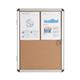 Bi-Office Earth Enclore  Lockable Board, Cork Surface , Aluminium Frame, 50 x 67,4 cm (4xA4)