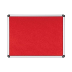 Bi-Office Maya Notice Board, Red Felt, Aluminium Frame, 60 x 45 cm