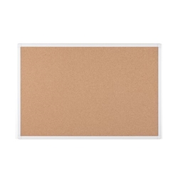 Bi-Office Maya Anti-Microbial Cork Board, White Aluminum Frame, 120 x 90 cm