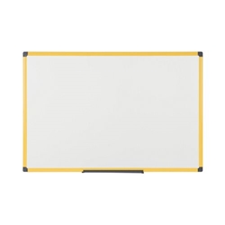 Bi-Office Ultrabrite Whiteboard, Lacquered Steel magnetic surface, yellow Maya aluminium frame 120 x 90 cm