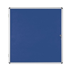 Bi-Office Enclore Lockable Board, Blue Felt Surface, Aluminium Frame, 94 x 98,1 cm (12xA4)