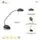 Alba Halox LED Desk Lamp 3/5.5W with UK Plug Black/Grey LEDX N UK