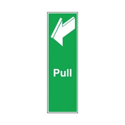 Safety Sign Pull 150x50mm Self-Adhesive (Universal symbol and colour scheme) FX05312S