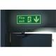 Safety Sign Niteglo Fire Exit Running Man Arrow Down 150x450mm PVC FX04211M