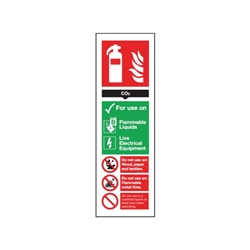 Safety Sign Carbon Dioxide Fire Extinguisher 300x100mm Self-Adhesive F203/S