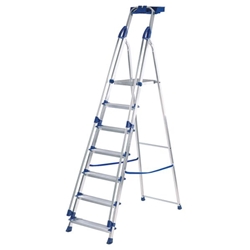 Abru Blue Seal 7 Tread Professional Aluminium Step Ladder Ref 10507