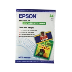Epson Photo Quality Matt Paper Self-Adhesive Sheets 167gsm A4 White Ref C13S041106 [10 Sheets]