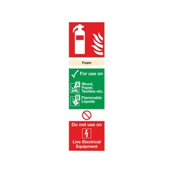 Safety Sign Fire Extinguisher Foam For Use On Rigid PVC 300x100mm F102/R