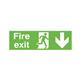Safety Sign Niteglo Fire Exit Running Man Arrow Down 150x450mm PVC FX04211M