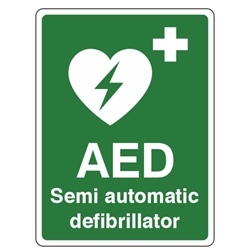 AED Located Here - 150x150mm - Self Adhesive Vinyl