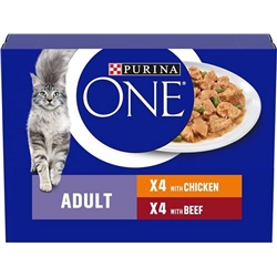 Purina One Adult Cat Food Chicken And Beef 8X85g