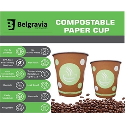 Belgravia 8oz Biodegradable Paper Cups 50's