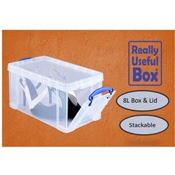 Really Useful Clear Plastic Front Opening Storage Box 8 Litre
