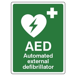 AED Emergency Defibrillator - 150x200mm - Self Adhesive Vinyl
