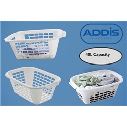 Addis White Laundry Basket 40 Litre