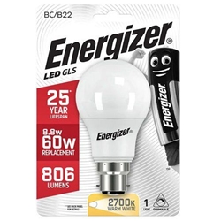 Energizer BC/B22 LED Gls 8.8/60W 2900k (