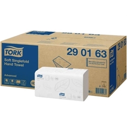 Tork Soft Singlefold White Hand Towel x 3750 Towels (15 Sleeves)