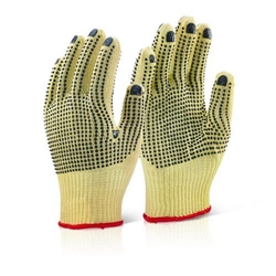 Beeswift Reinforced Mediumweight Dotted Gloves 1Pr Yellow 8 KGMWD08