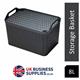 Strata Charcoal Grey Small Handy Basket With Lid