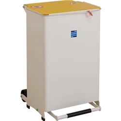 50 Litre Kendal Waste Bin with Solid Body, Yellow Lid
