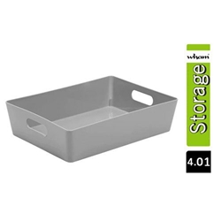 Wham Grey Rectangular Studio Basket 4.01 2 Litre