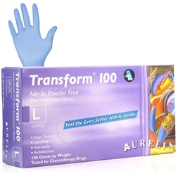 Aurelia ® Transform ® - Thin Powder-Free Nitrile Examination Gloves - L - x100