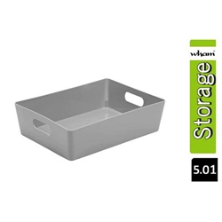 Wham Grey Rectangular Studio Basket 5.01 6 Litre