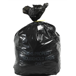 Black - Light Duty Domestic Waste Refuge Bag - Small 20L - Roll of 50