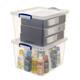 Really Useful Clear Plastic (Nestable) Storage Box 33.5 Litre