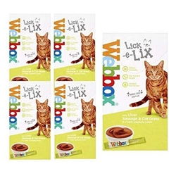 Webbox Lick-e-Lix Liver Sausage & Cat Grass 5 Pack
