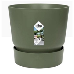 Elho Greenville Round INDOOR Pot & Base GREEN 16cm