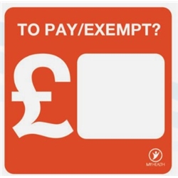 To Pay/Exepmt? 38X38Mm Labels TPE