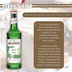 Monin Green Mint Coffee Syrup 1 Litre 