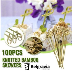Belgravia Bamboo Knotted Skewers 12Cm Pack 100'S