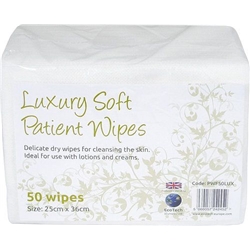 Soft Dry Patient Cleansing Wipes Luxury 25x36cm 50's