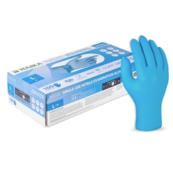 Haika NX510 Blue Nitrile Examination Gloves- SMALL- Box of 100 Gloves