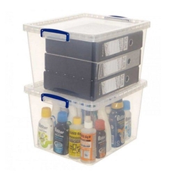 Really Useful Clear Plastic (Nestable) Storage Box 33.5 Litre