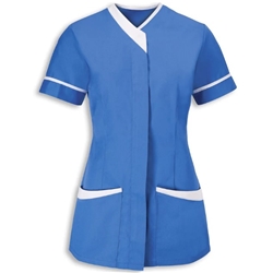 Women's Contrast Trim Tunic - Royal Blue, White Trim - Size 8