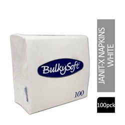 Janit-X White Bulky Soft Paper Napkins 2-Ply 40C