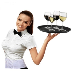 Fixtures 35.5cm/14inch Black Plastic Round Tray