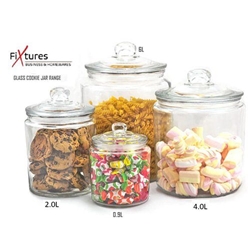 Fixtures Glass Biscotti / Biscuit / Storage Jar 6 Litre