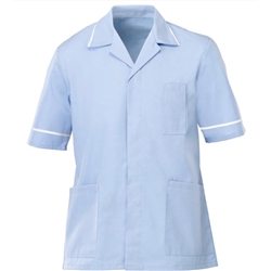 Men's Lightweight Tunic - Black, White Trim - Medium