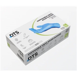 DTS Protect Blue Vinyl Gloves- 1 Box of 100 Gloves- LARGE