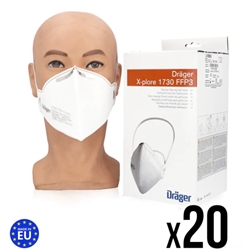 1 Pack of 20 Drager X-plore 1730 C Series Face Masks, FFP3, Non-Valved