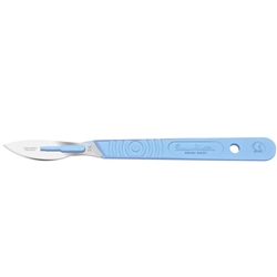 Sterile Disposable Scalpel - Blade No. 24 w/ Handle - Pack of 10.