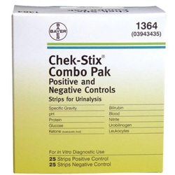 CHEK-STIX URINALYSIS CONTROL STRIPS 25 POS+25 NEG.