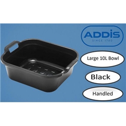 Addis Large Rectangular Black 10 Litre Washing Up Bowl with Handles